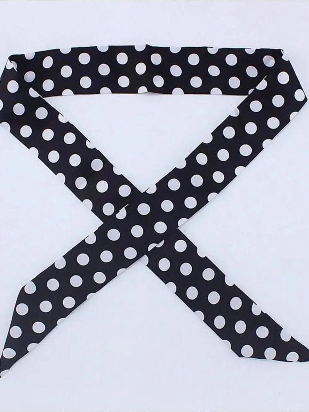 Black & White Polka Dot Skinny Scarf - Unbranded